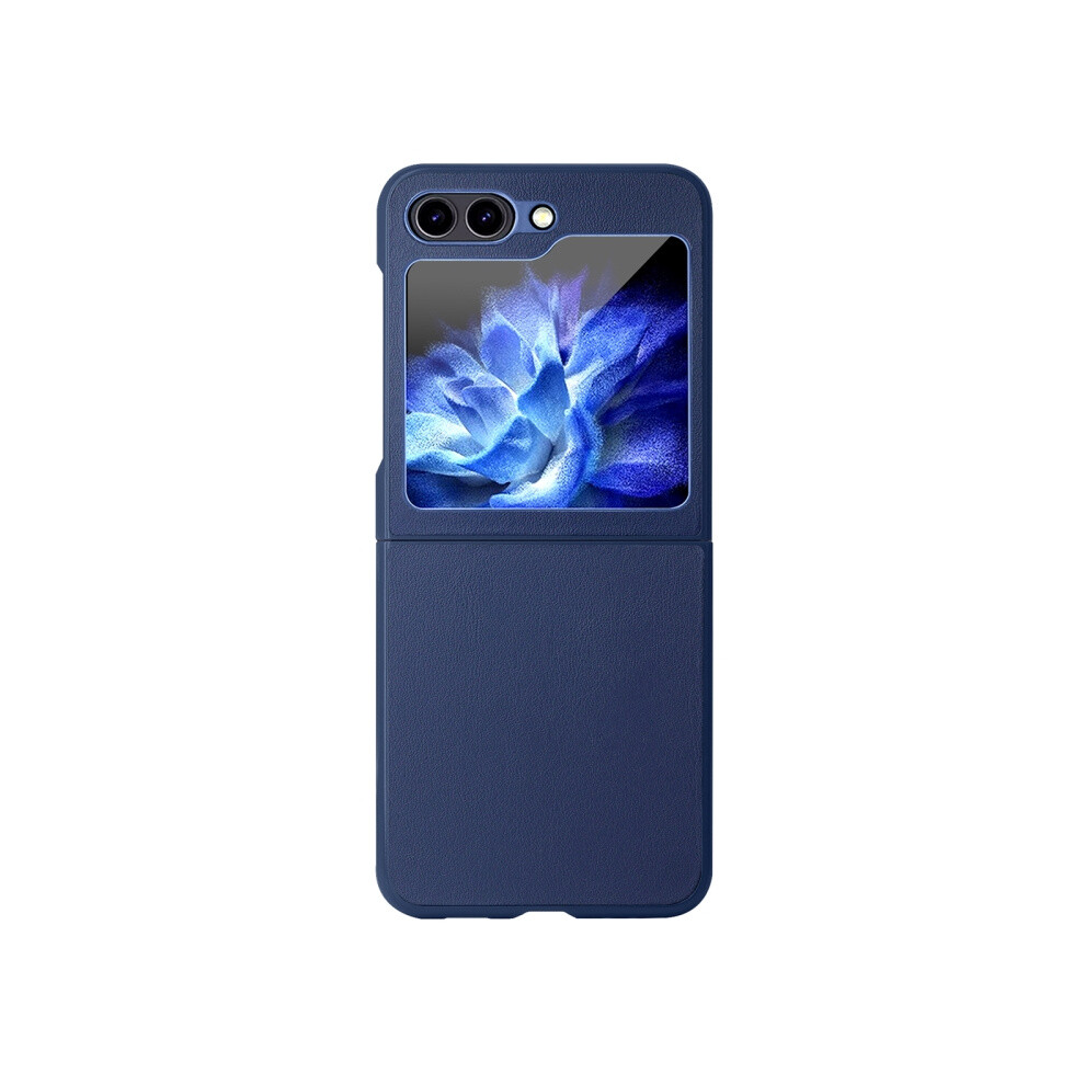 Integrated Leather Folding Phone Case Compatible Gift Samsung Galaxy Z Flip5 Hbc-212 (Blue):For Samsung Galaxy Z Flip5 Blue 7326887305186