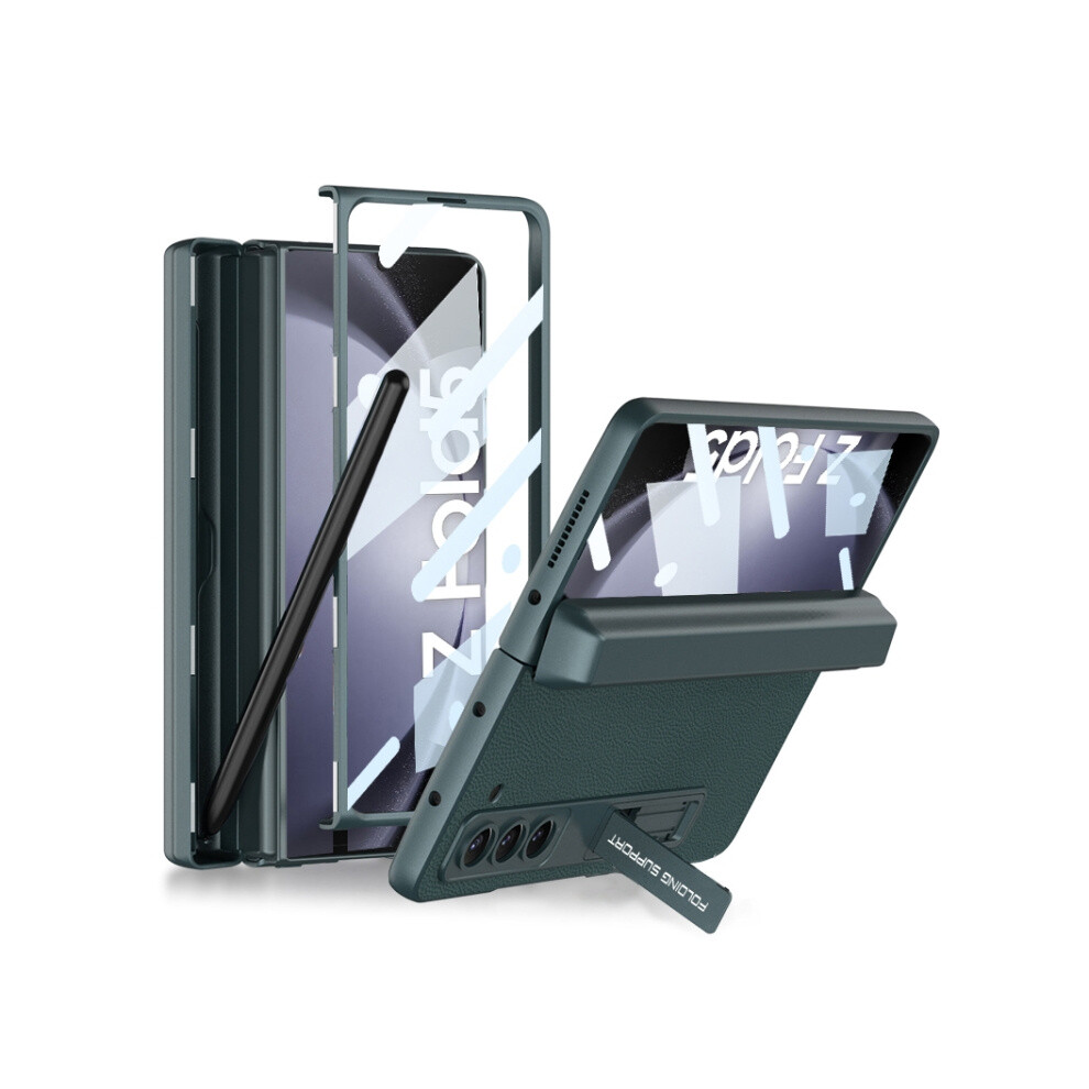 Gkk Magnetic Folding Vegan Leather Phone Case With Pen Case Compatible Gift Samsung Galaxy Z Fold5 (Empty Mountain ):For Samsung Galaxy Z Fold5 Green 5423855227043