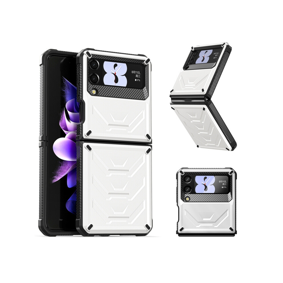 Mechking Full Coverage Shockproof Folding Phone Case Compatible Gift Samsung Galaxy Z Flip3 5G (White):For Samsung Galaxy Z Flip3 5G White 8323175320301