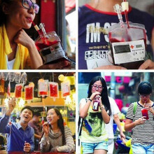 Bag with Syringe, Drink Bag (10), Reusable, for Zombie Party Gifts, Nurse Decorations, Prank Gifts (10)