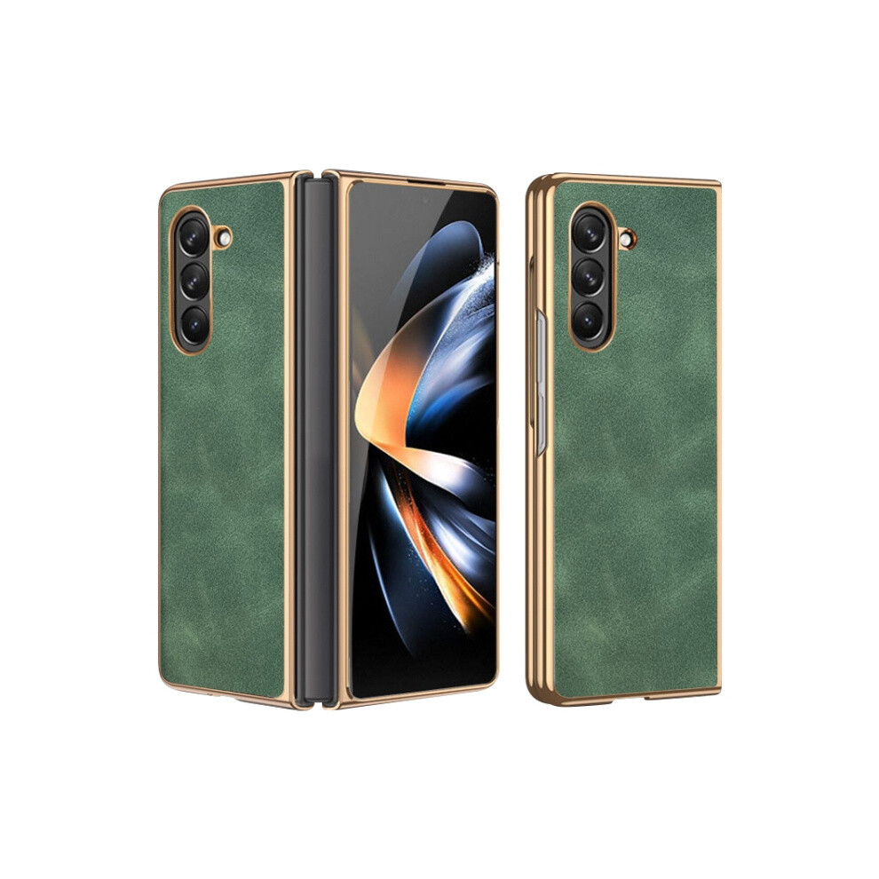 Electroplated Lambskin Folding Phone Case Compatible Gift Samsung Galaxy Z Fold5 (Azure ):For Samsung Galaxy Z Fold5 Green 5909177285706