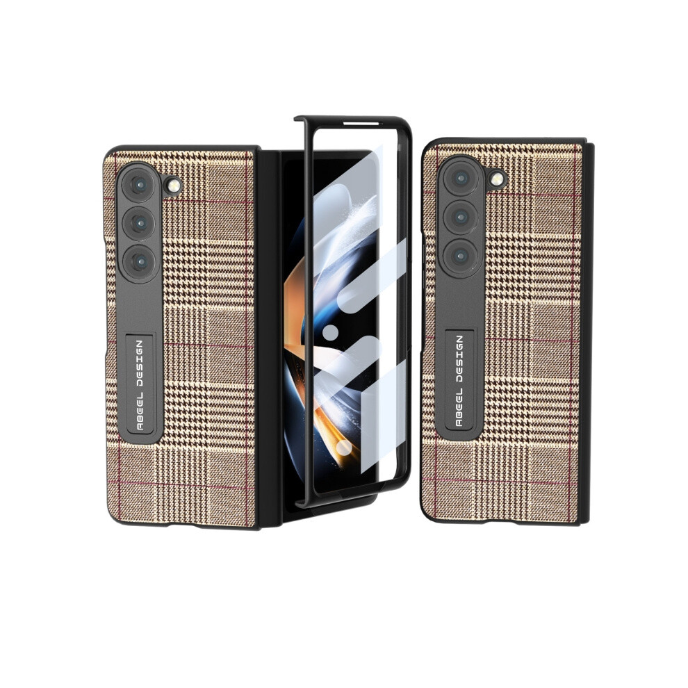 Abeel Integrated Glitter Protective Case Compatible Gift Samsung Galaxy Z Fold5 With Stand (Houndstooth Pattern).:For Samsung Galaxy Z Fold5 3472763134600