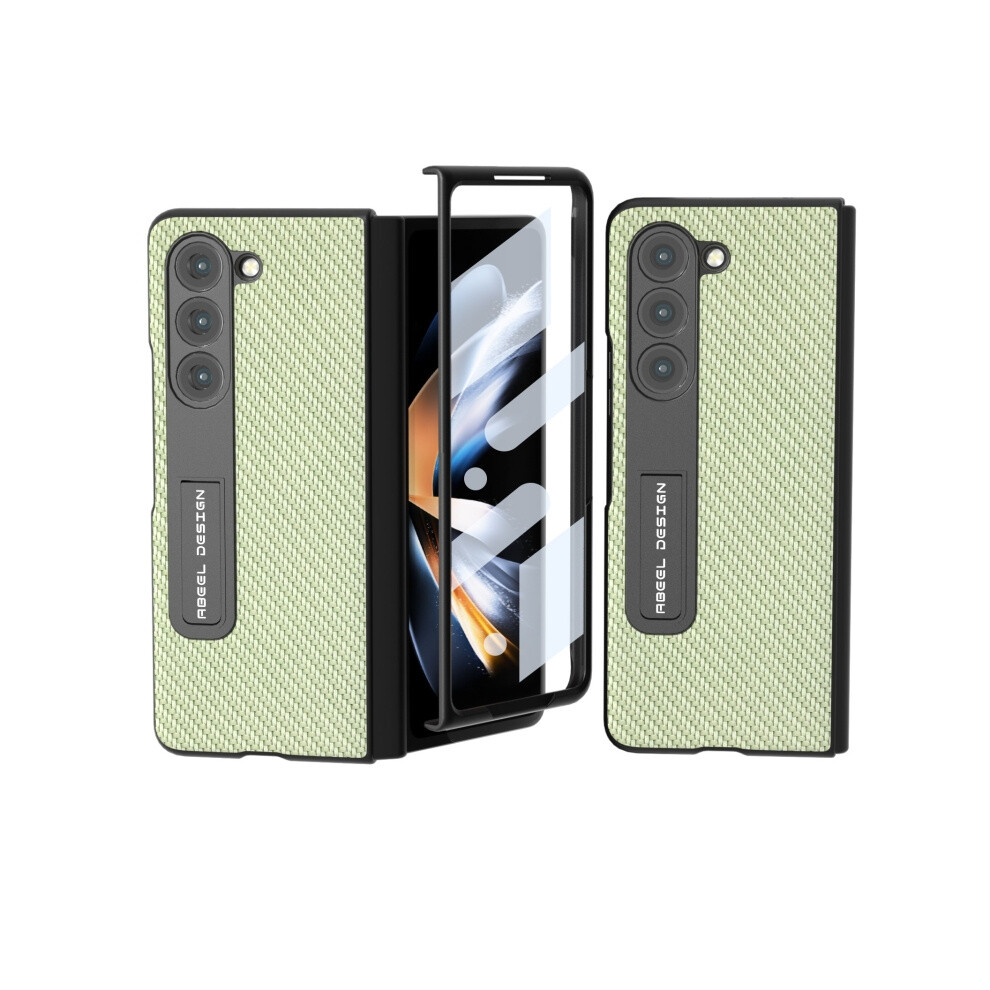 Abeel Integrated Carbon Fiber Texture Phone Case With Stand Compatible Gift Samsung Galaxy Z Fold5 (Green):For Samsung Galaxy Z Fold5 Green 3472763134518