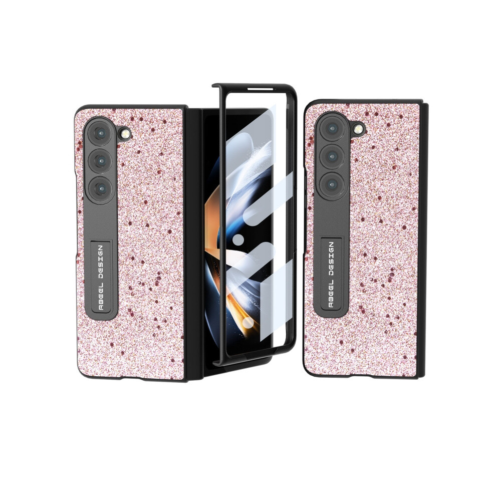 Abeel Integrated Case And Screen Protector Compatible Gift Samsung Galaxy Z Fold5, Glittery And Shockproof, With Stand ( And Pink).:For Samsung G Gold 3472763134594