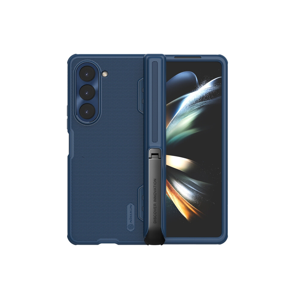 Compatible Gift Samsung Galaxy Z Fold5 Nillkin Frosted Fold Pc + Tpu Phone Case With Holder(Blue):For Samsung Galaxy Z Fold5 Blue 7326887305193