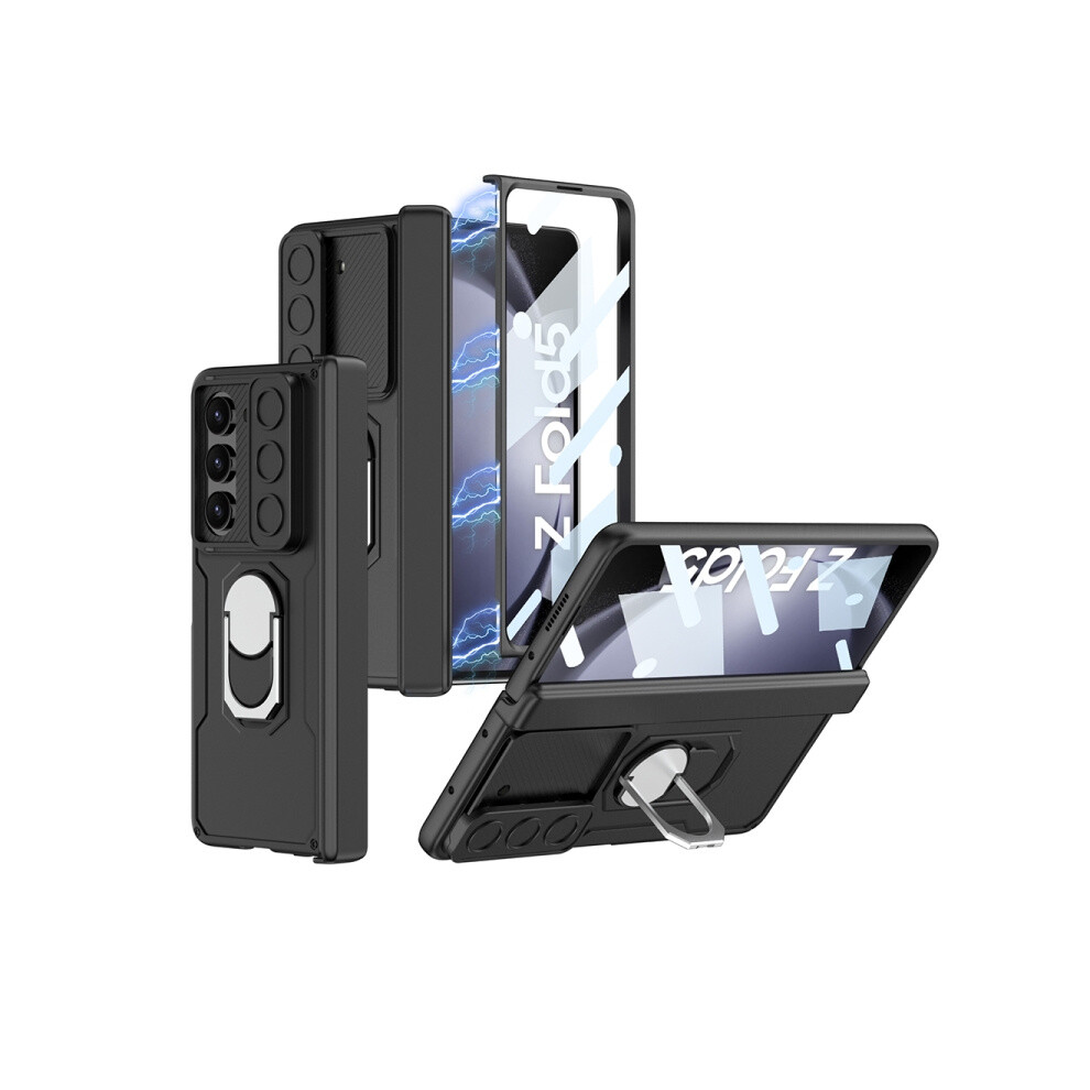 Gkk Integrated Magnetic Folding Armor Phone Case Compatible Gift Samsung Galaxy Z Fold5 (Black):For Samsung Galaxy Z Fold5 Black 7326887305278