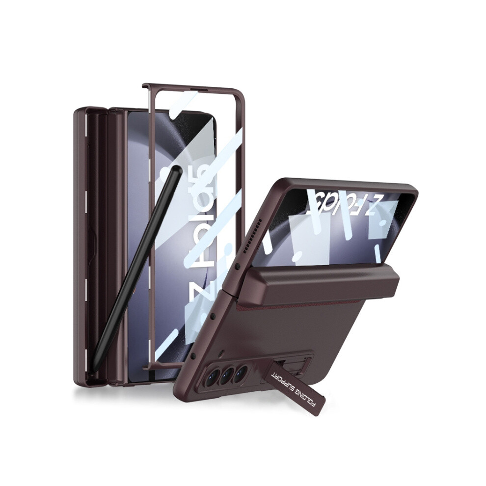 Gkk Magnetic Folding Full Coverage Case With Pen Case Compatible Gift Samsung Galaxy Z Fold5 (Wine ):For Samsung Galaxy Z Fold5 Red 3557559196311