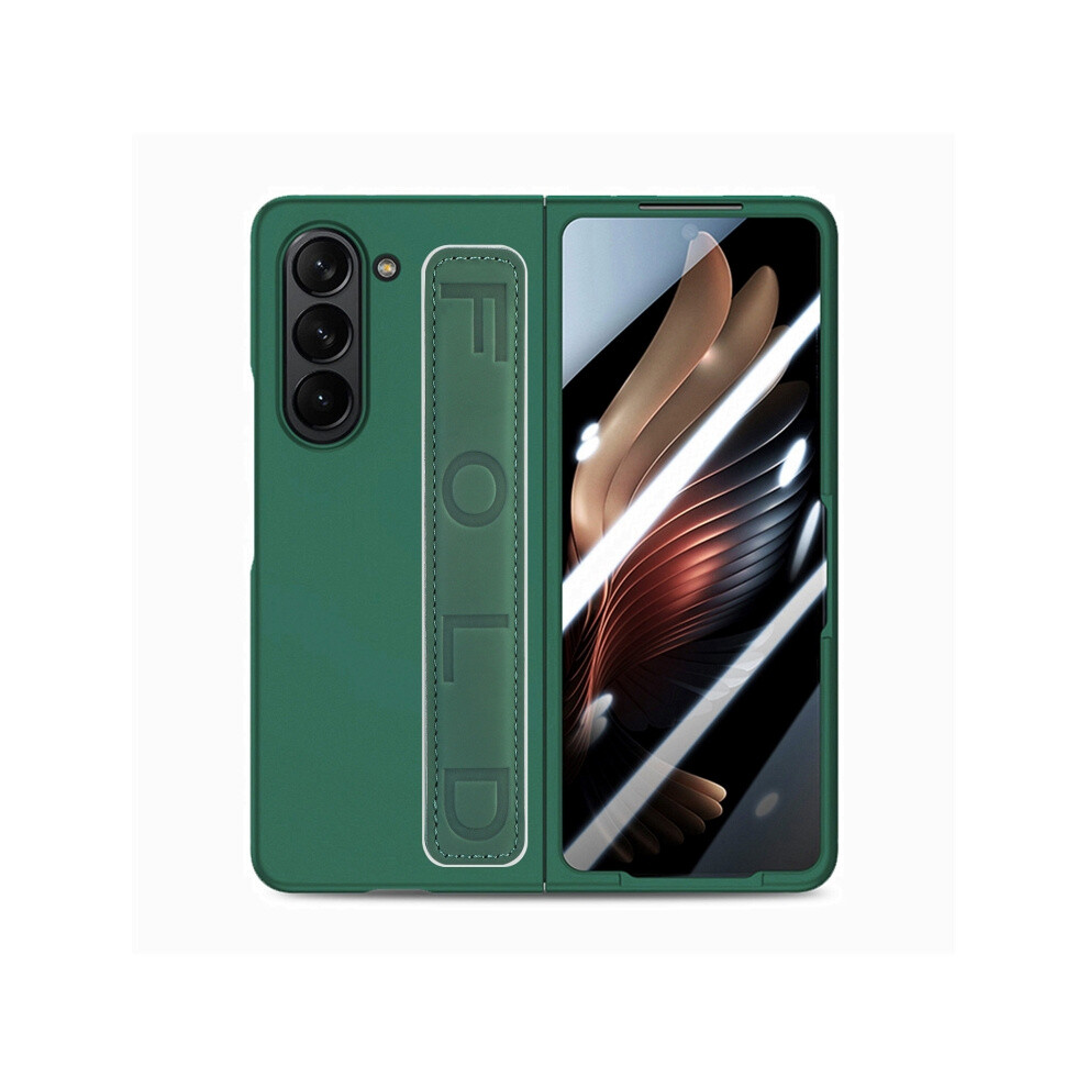 Genuine Leather Phone Case With Wristband Compatible Gift Samsung Galaxy Z Fold5 5G ( Green):For Samsung Galaxy Z Fold5 5G Dark/Green 5423855227128