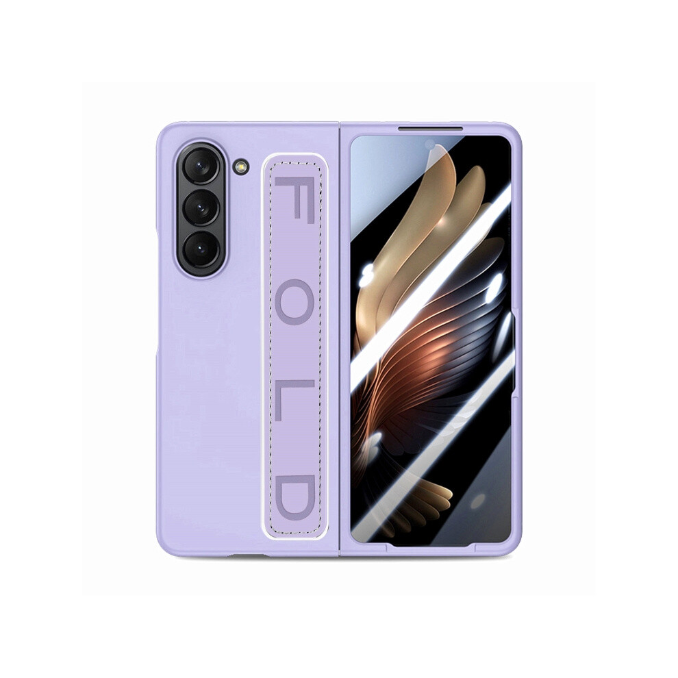 Genuine Leather Phone Case With Wristband Compatible Gift Samsung Galaxy Z Fold5 5G (Purple):For Samsung Galaxy Z Fold5 5G Purple 5423855227166