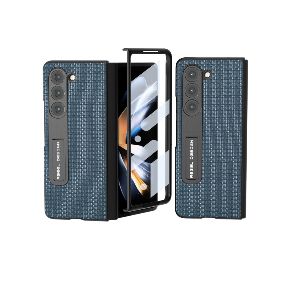Compatible Gift Samsung Galaxy Z Fold5 Abeel Integrated Genuine Leather Luxury Series Phone Case With Holder(Royal ):For Samsung Galaxy Z Fold5 Blue 4906754170876