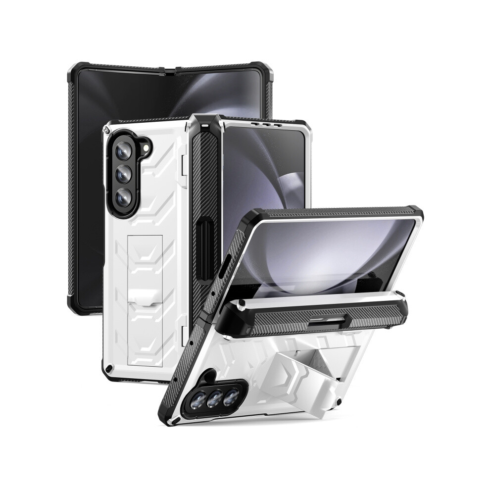 Compatible Gift Samsung Galaxy Z Fold5 5G Armored All-Inclusive Shockproof Folding Phone Case(White):For Samsung Galaxy Z Fold5 5G White 8323175320288
