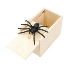 Trick Spider Funny Scare Box Wooden Hidden Box Quality Prank Wooden Scare Box Fun Game Prank Trick F
