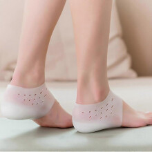 (5.0CM, white) Invisible Height Increase Silicone Socks Gel Heel Pads Orthopedic Arch Support Heel Cushion Insoles Foot Massage Pad Unisex