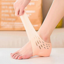 (4.0CM, beige) Invisible Height Increase Silicone Socks Gel Heel Pads Orthopedic Arch Support Heel Cushion Insoles Foot Massage Pad Unisex