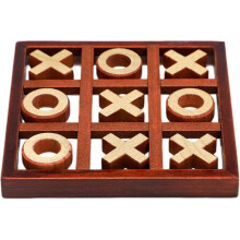 Classic Tic-Tac-Toe Game, Wooden Family Board Game Set Noughts And Crosses Game, Handmade Family Board Game Toy, Wooden Playing And Board for Children