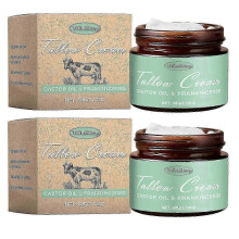 (2pcs) Grass-fed Beef Tallow With Frankincense Oil Castor Oil, Beef Tallow Moisturizer For Skin