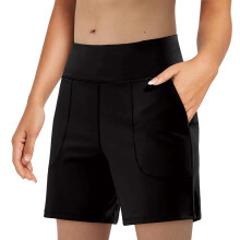Women's Athletic Shorts Zip Pockets Shorts for Women-Black M