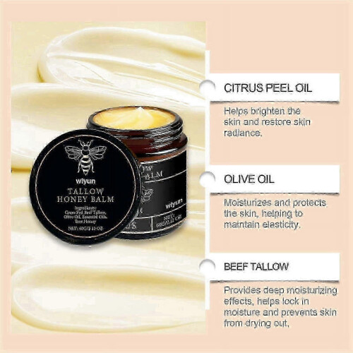 (2pcs) Grass-fed Beef Tallow Balm With Raw Honey 1