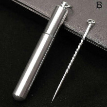 Portable Silver Toothpick Outdoor Reusable Food Fruit Picks for Camping Picnic - KHW