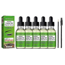 (5) 1-5x Organic Castor Oil For Eyelashes & Hair Growth, Castor Oil Organic Lash Serum For Eyelashes
