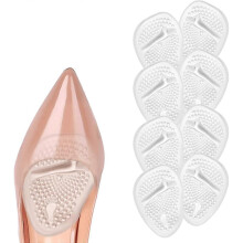 Half Pad Insoles, 8pcs Foot Pad, Insoles Plantar Pad, Forefoot Silicone Half Insole for Women Wear High Heel Shoes (transparent)