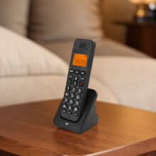 Telefono cordless nero tasti grandi 400mAh2 LCD a 3 righe