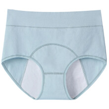 Cotton High Waist Period Underwear For Women-4XL lake blue