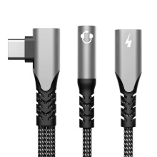 in 1 Type C to 3.5mm Sound and PD60W Charging Converters with HiFide Sound and Nylon Braided Cable Nylon Braided Cable