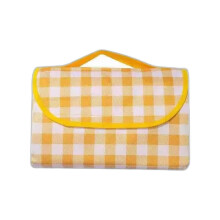 Outdoor picnic mat camping thickened moisture-proof mat for wild cooking, beach, tent, disposable yellow and red checkered waterproof ground