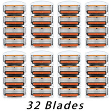 32 x 6-layer razors, compatible with Fusion 5 face razors, Men's case for Travel Sent Father and Boyfriend