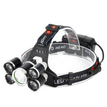 Outdoor High-Brightness Rechargeable LED Headlamp, Five-Core T6 High-Power Lighting, Night Fishing Lamp, Fixed-Focus Aviation Mining Lamp