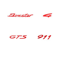 Rear Trunk Emblem Lettering Logo - Compatible with Porsche Taycan, Panamera Executive, Boxster Electric - Replacement （Red B）