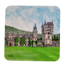 Kimberly Art Hand Painted Watercolour Scottish Coaster - Balmoral Castle