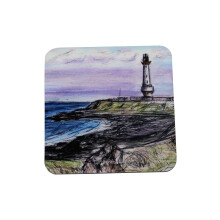 Kimberly Art Hand Painted Watercolour Scottish Coaster - Girdleness Lighthouse