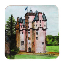Kimberly Art Hand Painted Watercolour Scottish Coaster - Criagievar Castle