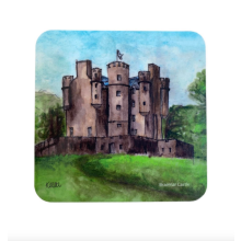 Kimberley Art Hand Painted Watercolour Scottish Coaster - Braemar Castle