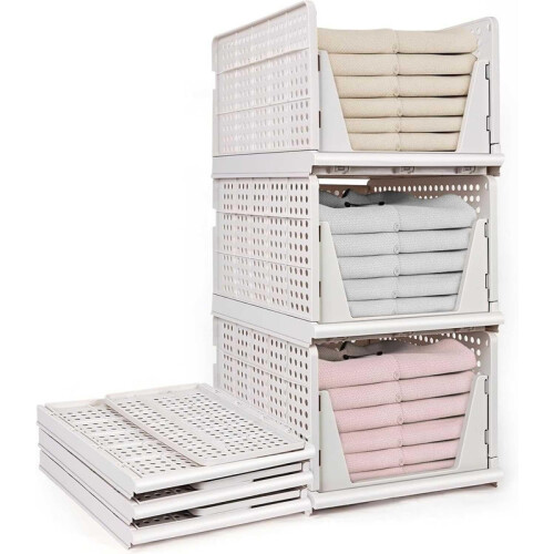 Songmics Stackable Wardrobe Storage, White