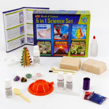 6 in 1 Science Set MYO Volcano Tornado Crystal Gems Dinosaur Fossil Snow Toy Kit