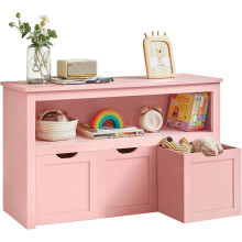 (Laurel Green) Toy Storage for Kids, Kids Storage Unit, Storage Cabinet with Wheels, 3 Drawers, for Living Room
