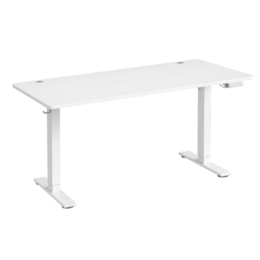 Vasagle (White) 140 X 80 Cm Height Adjustable Desk, Electric Standing Desk With Usb C Port, Sedentary Reminder, Rustic Brown