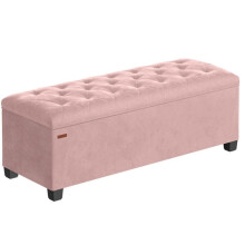 Storage Ottoman Bench, Ottoman Foot Rest with Legs, 40 x 110 x 40 cm, End of Bed Bench, Storage Chest, Load up to 300 kg, Entryway, Jelly Pink