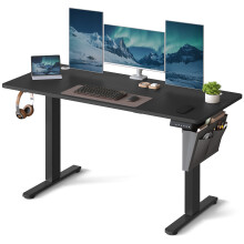(Ink Black) Electric Standing Desk, Height Adjustable, 140 x 60 cm, 4 Memory Heights, for Home Office