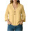 Linen Shirts for Womens Button Down V Neck Collared-Yellow S 1