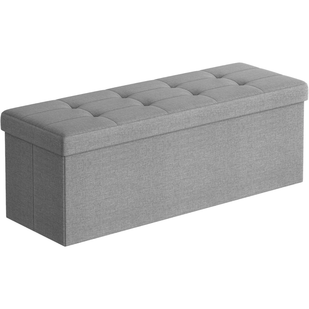 Songmics (Light Grey) Storage Chest, Storage Ottoman Bench, 38 X 110 X 38 Cm, For Living Room, Bedroom, Entryway