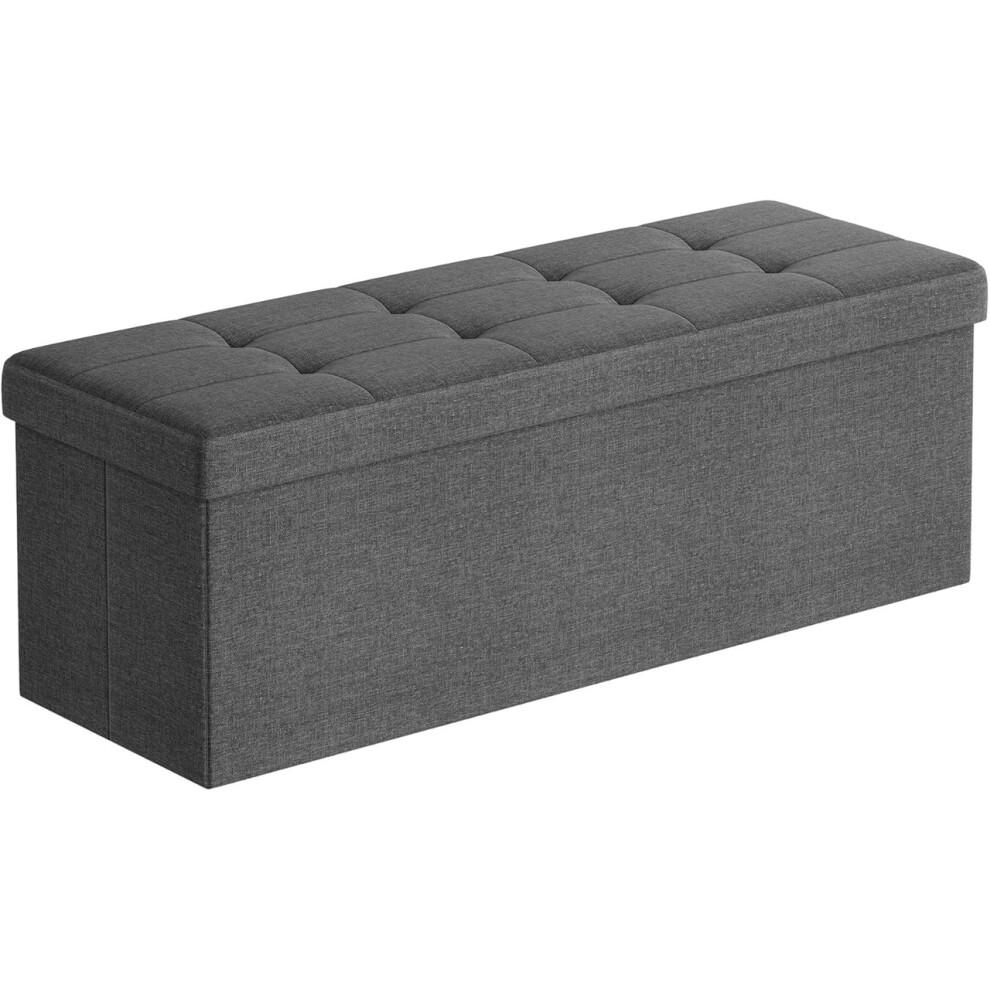 Songmics (Dark Grey) Storage Chest, Storage Ottoman Bench, 38 X 110 X 38 Cm, For Living Room, Bedroom, Entryway