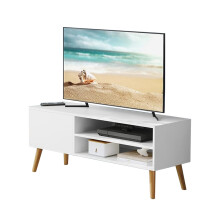 TV Stand Cabinet, for TVs up to 55 Inches, 120 cm Wide Entertainment Center, White