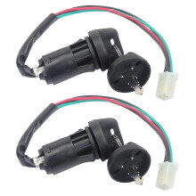 2 piezas Interruptor de encendido de motocicleta, cerradura de encendido de 4 pines para ATV de 50 cc, 70 cc, 90 cc, 110 cc, 125 cc, 200 cc, 250 cc