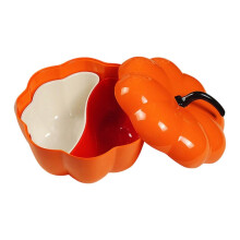 2 Grids Halloween Pumpkin Snack Tray Removable Small Bowls Decorative Serving Platter