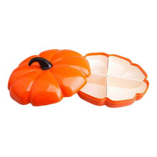 4 Grids Halloween Pumpkin Snack Tray Removable Small Bowls Decorative Serving Platter
