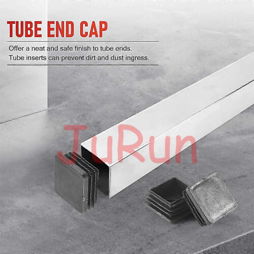 20 Pcs Plastic Square Blanking End Caps Tube Inserts